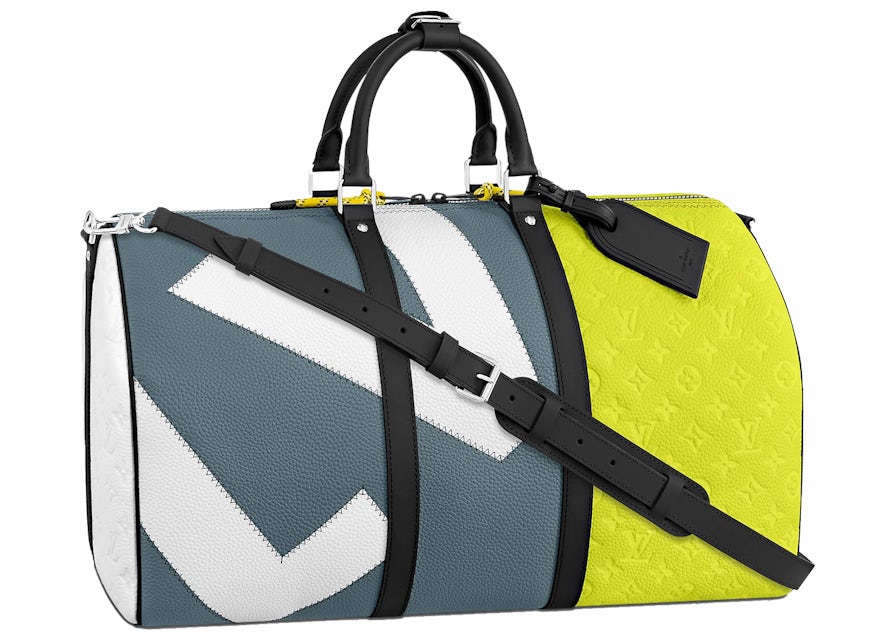 Louis Vuitton Keepall 50B Blue/Yellow in Cowhide Leather with Silver-tone -  US