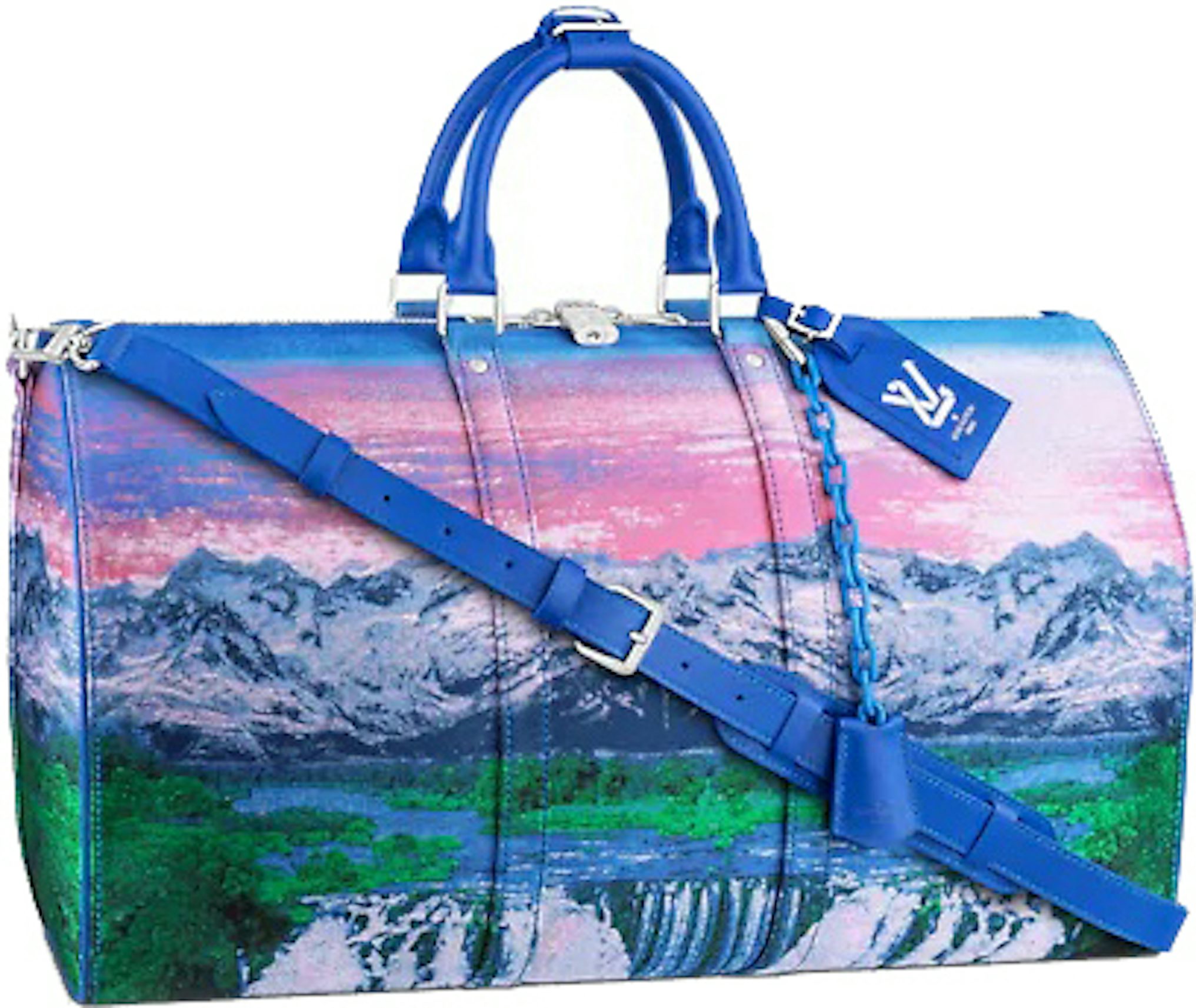 Louis Vuitton, Bags, Louis Vuitton Virgil Abloh Blue Neon Green Gradient  Illusion Backpack