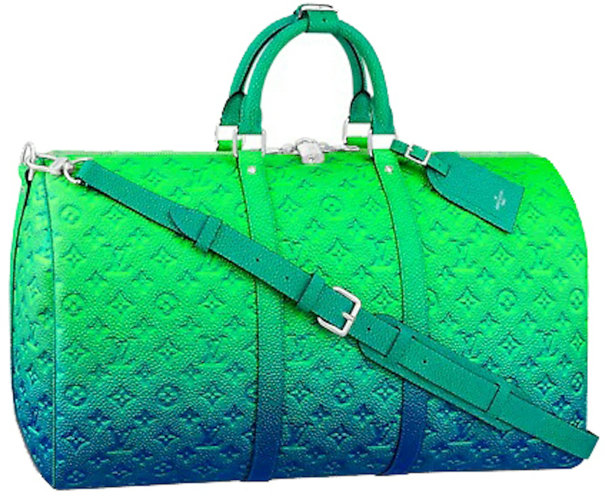 Louis Vuitton Keepall 50B Taurillon Illusion Blue/Green in Leather with  Silver-tone - US