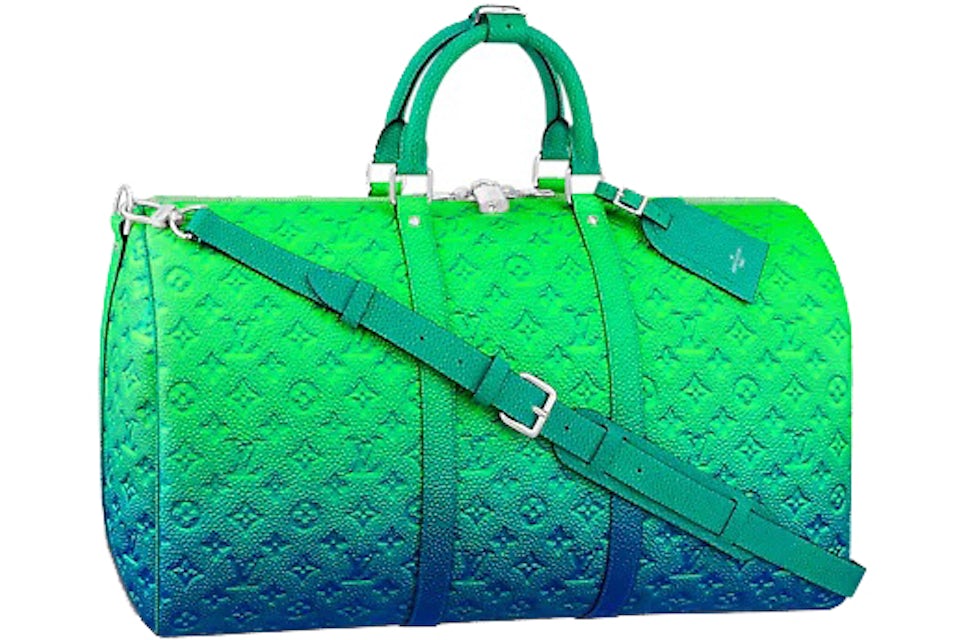 Louis Vuitton Keepall 50B Taurillon Illusion Blue/Green in Leather with  Silver-tone - US