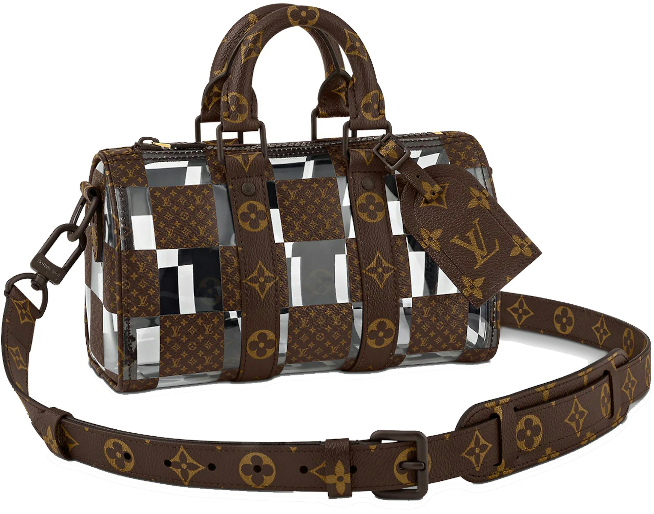 LOUIS VUITTON Keepall Bandouliere 50 Monogram PVC Canvas Brown TopHandle  Handbag