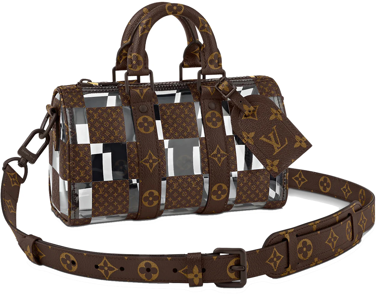 Louis Vuitton Keepall Bandouliere 25 Brown/Clear in Coated Canvas/PVC - US