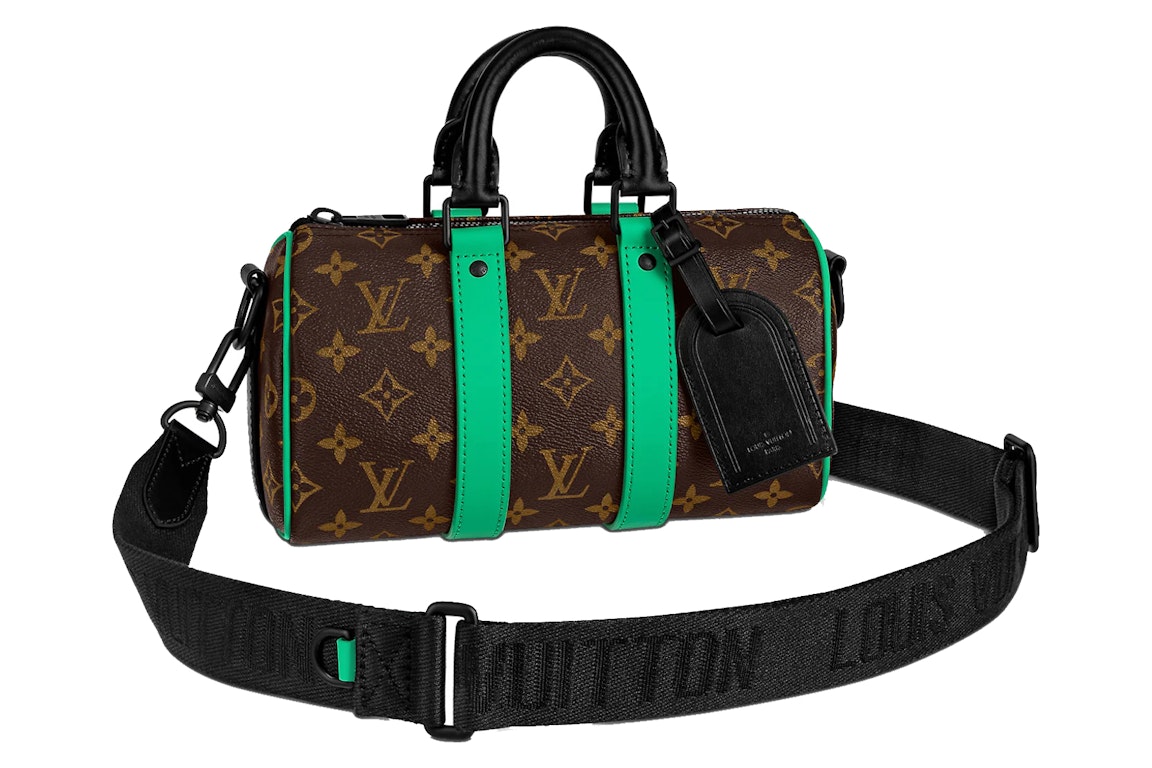Pre-owned Louis Vuitton Keepall Bandouliere 25 Monogram Macassar Minty Green