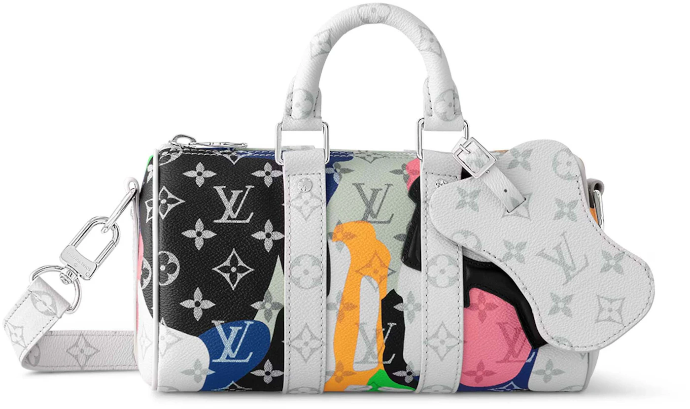 Louis Vuitton Keepall Bandouliere 25 (Blown Up) in Monogram Coated Canvas  And Cowhide Leather with Gold-tone - US