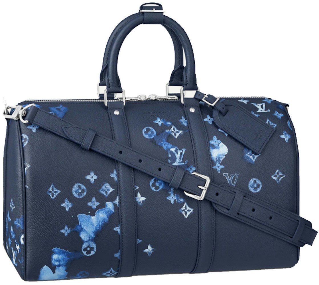 overholdelse Forge århundrede Louis Vuitton Keepall Bandouliere 40 Ink Watercolor in Cowhide Leather with  Silver-tone