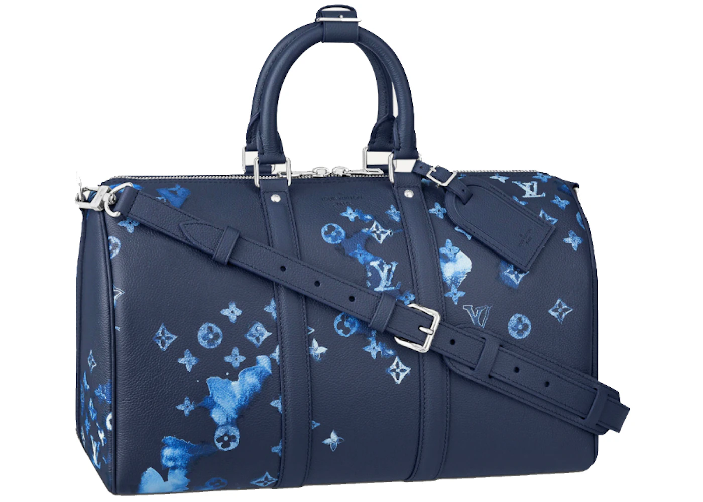 Louis Vuitton Keepall Bandouliere 40 Ink Watercolor in Cowhide Leather with  Silver-tone - US
