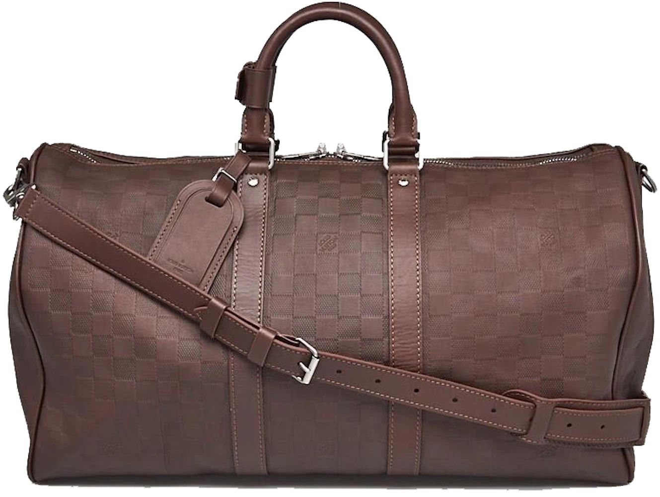 Louis Vuitton Keepall Bandouliere Damier Infini 45 Meteor in Leather with  Silver-tone - US