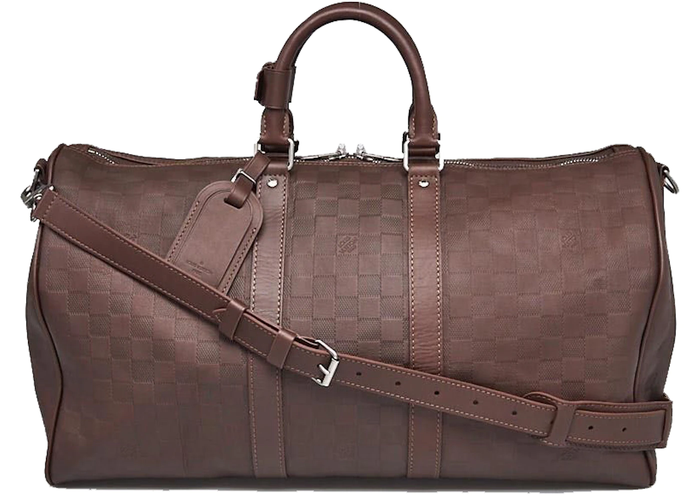 Louis Vuitton Keepall Bandouliere Damier Infini 45 Meteor in Leather with  Silver-tone - US