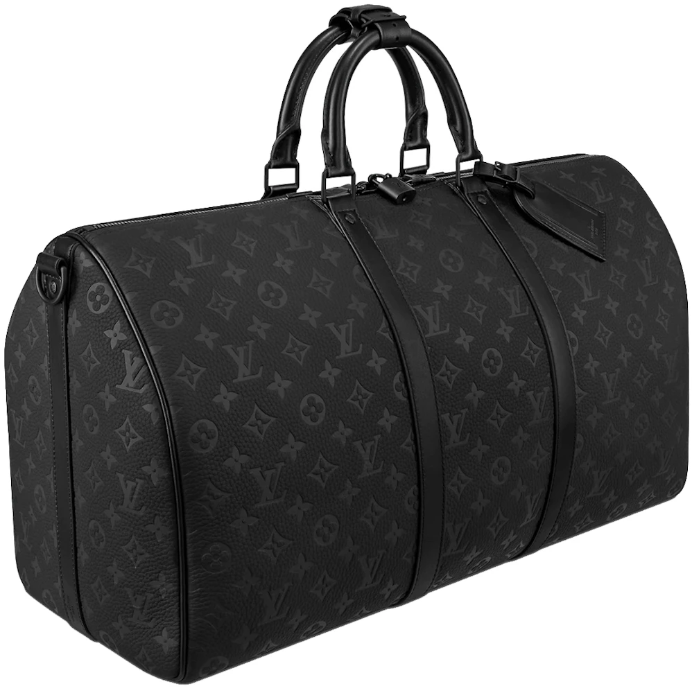 Louis Vuitton Keepall Bandouliere 50 Black/Black in Taurillon Monogram  Leather with Black-tone - US