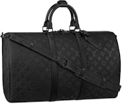 Louis Vuitton Keepall 50B Blue/Yellow in Cowhide Leather with
