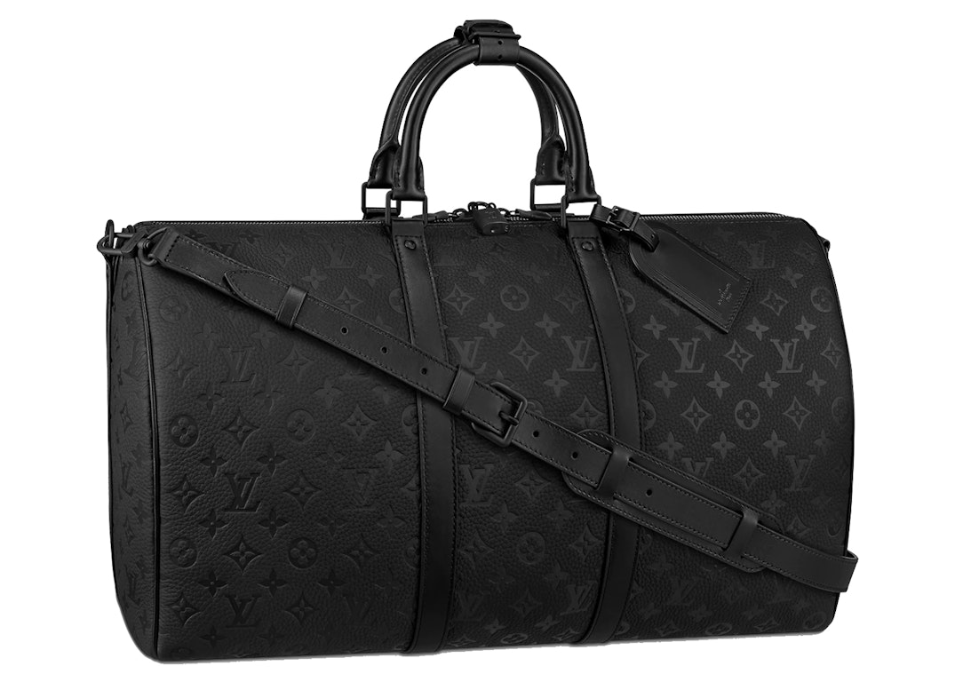 Pre-owned Louis Vuitton Keepall Bandouliere 50 Black/black