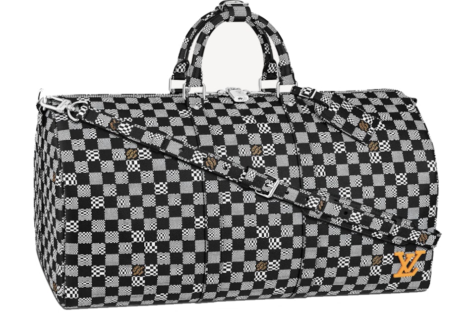 Louis Vuitton Keepall Bandouliere 50 Black White