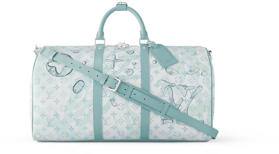 Louis Vuitton Keepall Bandouliere 50 Crystal Blue in Coated Canvas