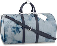 Louis Vuitton Keepall Bandouliere 50 Hickory Stripes Denim Watercolor