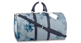 Louis Vuitton Keepall Bandouliere 50 Hickory Stripes Denim Watercolor