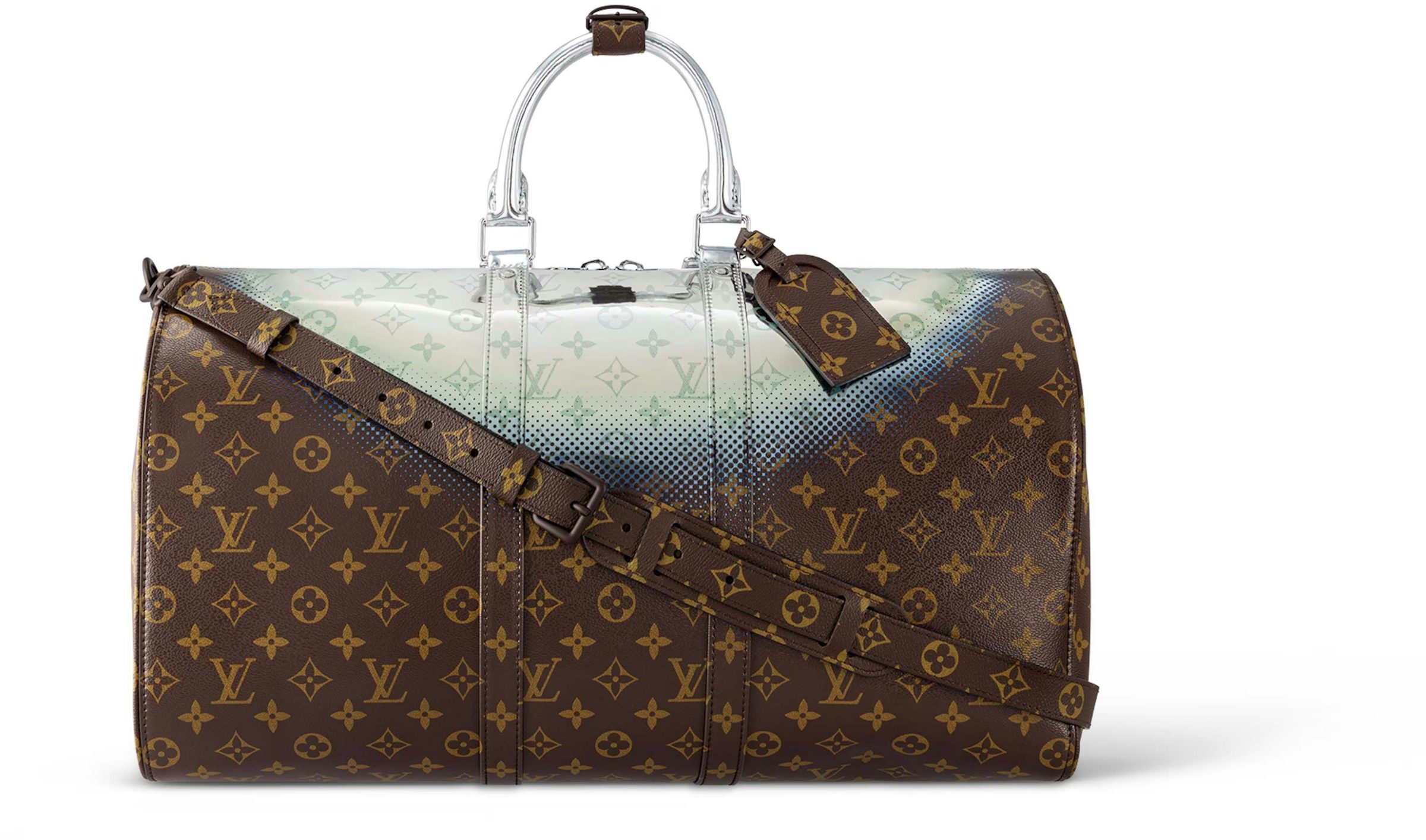 Louis Vuitton Keepall Bandouliere 50 Metallic in Metallic Nebula Coated  Canvas with Silver-tone - US