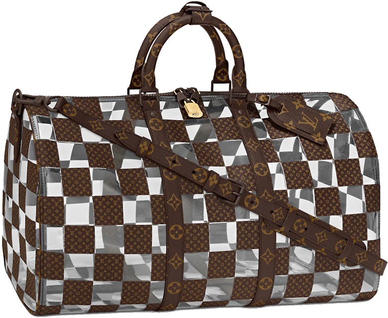 Louis Vuitton Keepall Bandouliere 50 Monogram Chess Brown/Clear in Coated  Canvas/PVC - US