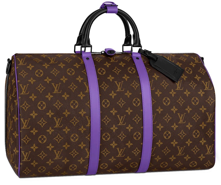 Louis Vuitton Keepall Bandouliere 50 Monogram Macassar Brown/Purple in  Coated Canvas/Cowhide Leather - US