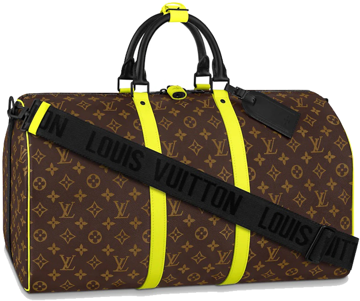 Louis Vuitton Keepall Bandouliere 50 Monogram Macassar Florescent Yellow in  Coated Canvas with Matte Black Hardware - US