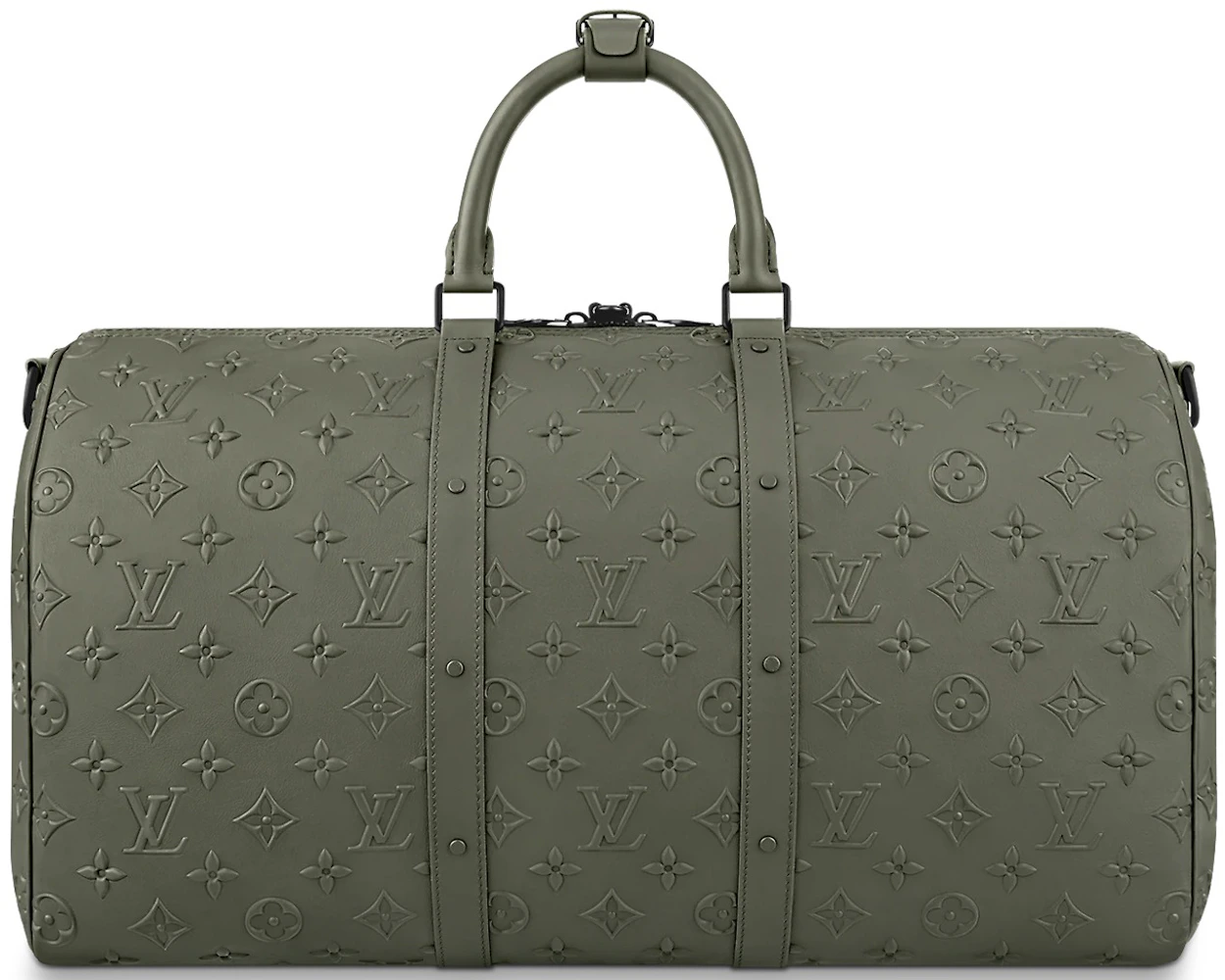 Louis Vuitton Keepall Bandouliere 50 Monogram Seal Khaki in Leather ...