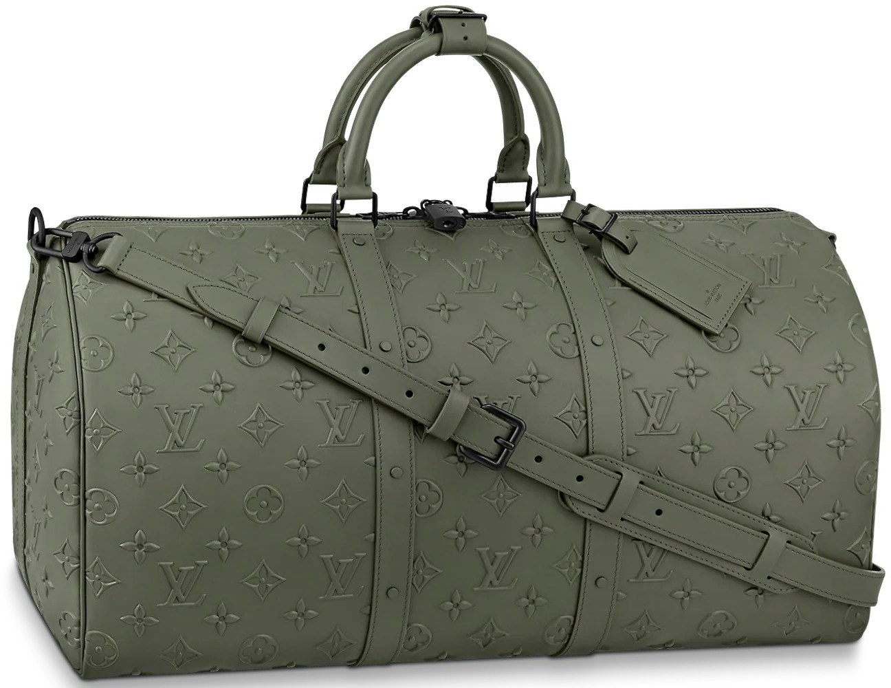 Louis Vuitton Keepall Bandouliere 50 Monogram Seal in Leather with Black-tone