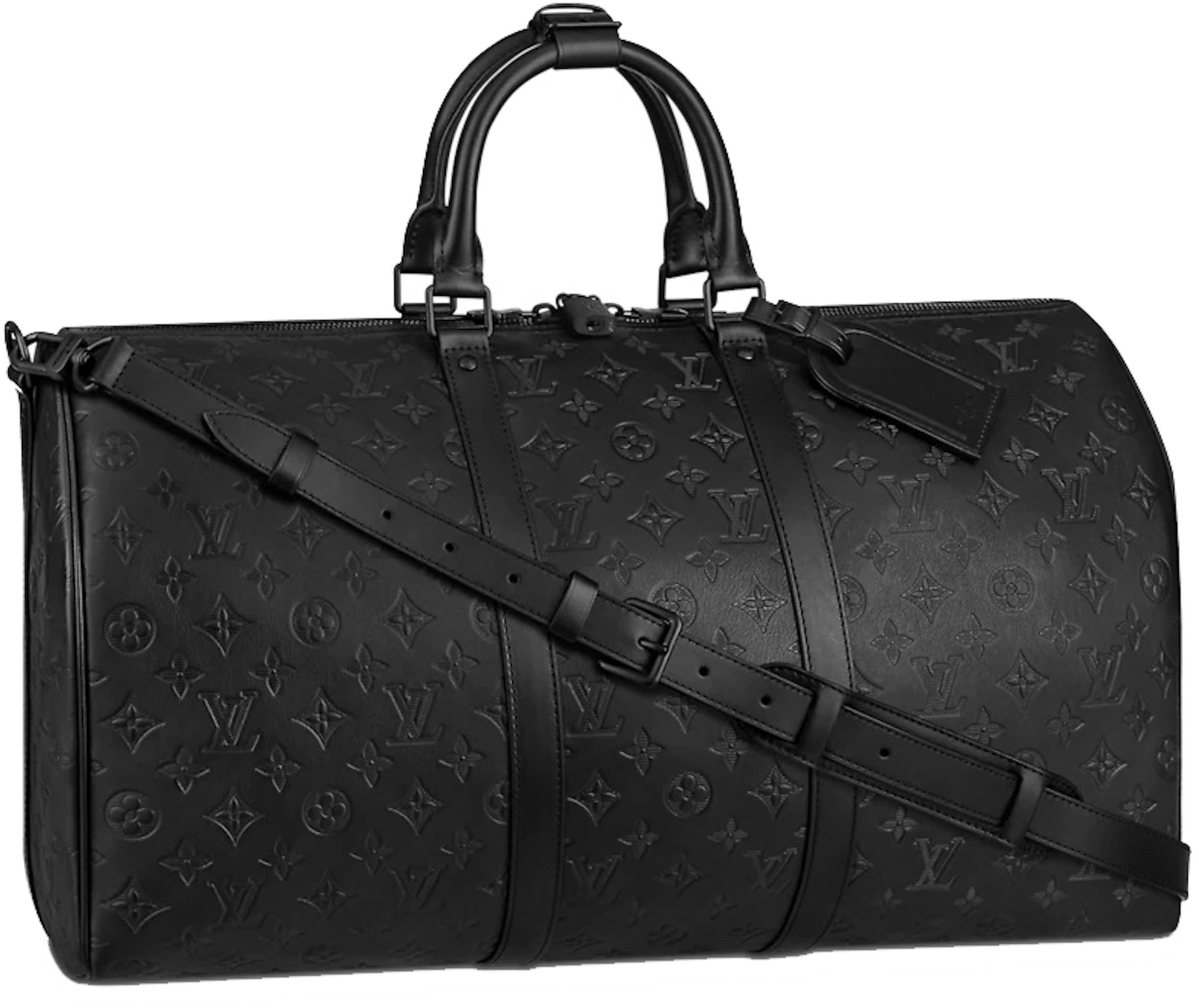 Louis Vuitton Keepall Bandouliere 50 Monogram Black in Embossed Leather with Black Hardware US