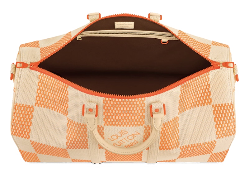 Louis Vuitton Keepall Bandouliere 50 Orange In Woven Raffia With Orange ...