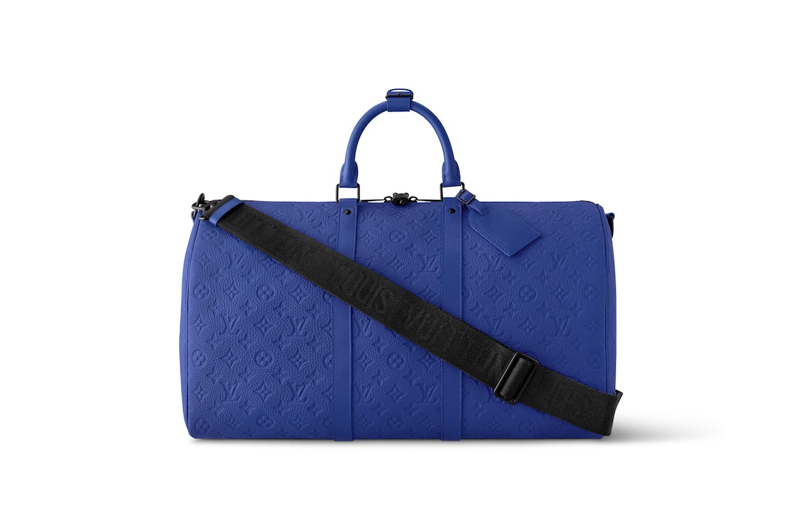 Pre-owned Louis Vuitton Keepall Bandouliere 50 Racing Blue