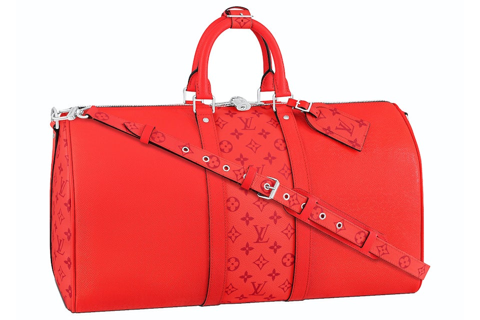Louis Vuitton Keepall Bandouliere 50 Red in Coated Canvas/Leather