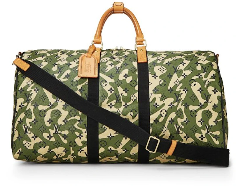 Louis Vuitton x Takashi Murakami Bandouliere Monogramouflage 55 Green in Canvas/Leather with Gold-tone