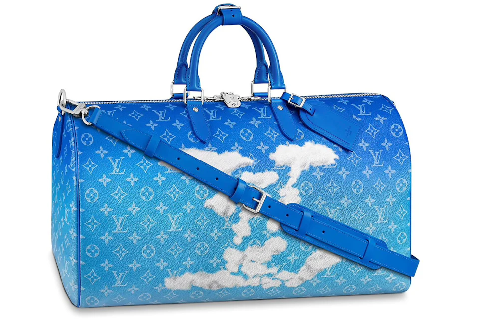 Louis Vuitton Keepall Bandouliere Clouds Monogram 50 Blue