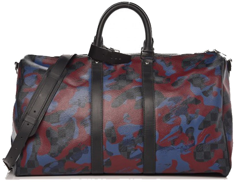 Louis Vuitton Keepall Bandouliere Damier Travel Bag Black 45