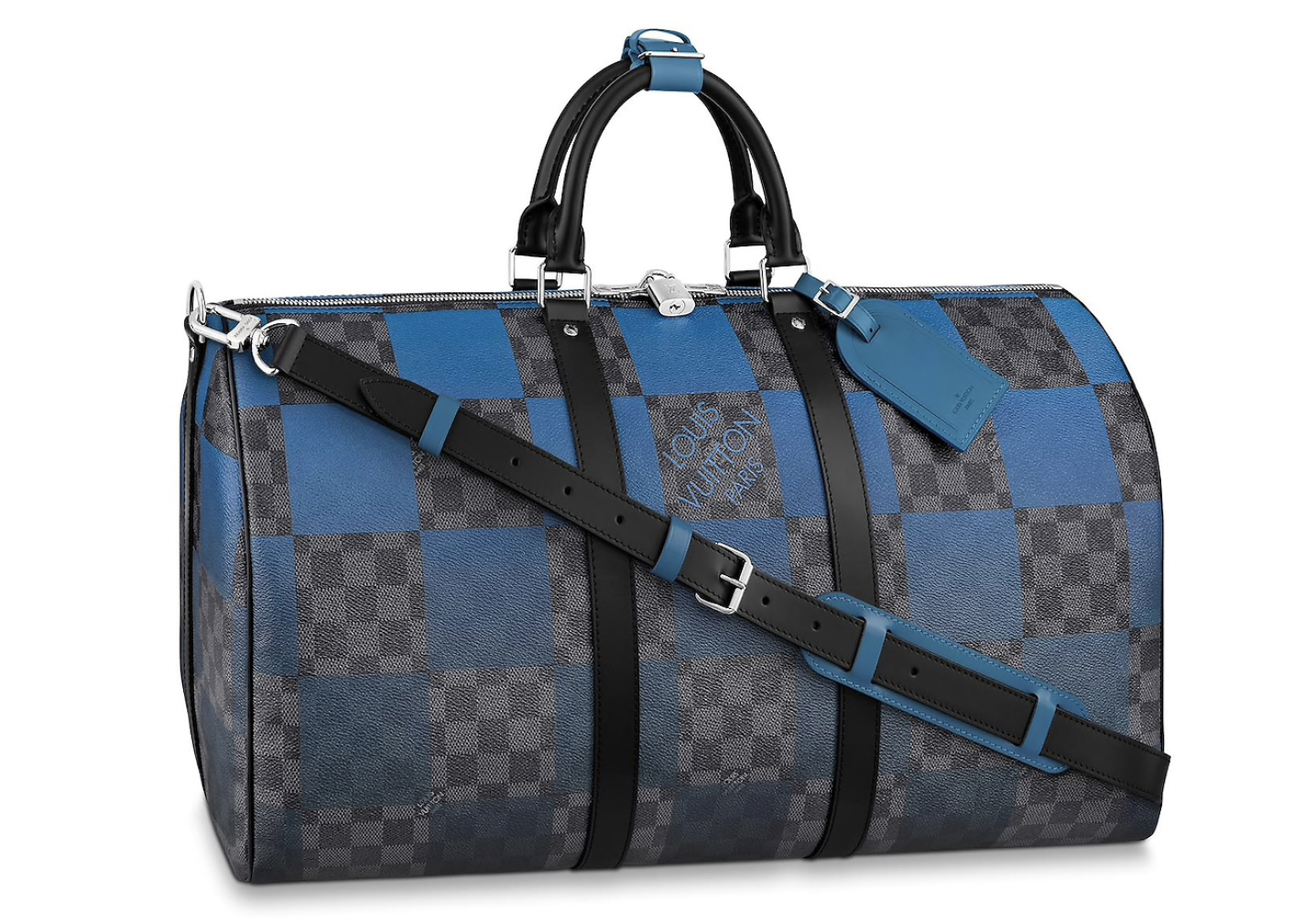 Louis Vuitton Keepall Bandouliere Damier Graphite Giant 50 Blue in ...