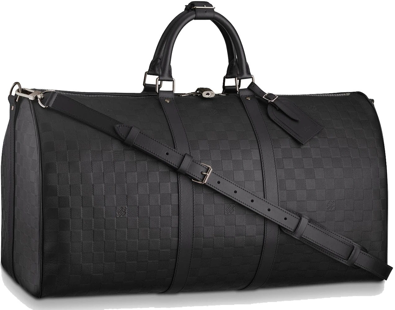 Louis Vuitton Black Damier Inifini Leather Keepall Bandouliere 55