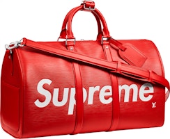 etc frost rigtig meget Louis Vuitton x Supreme Keepall Bandouliere Epi 45 Red
