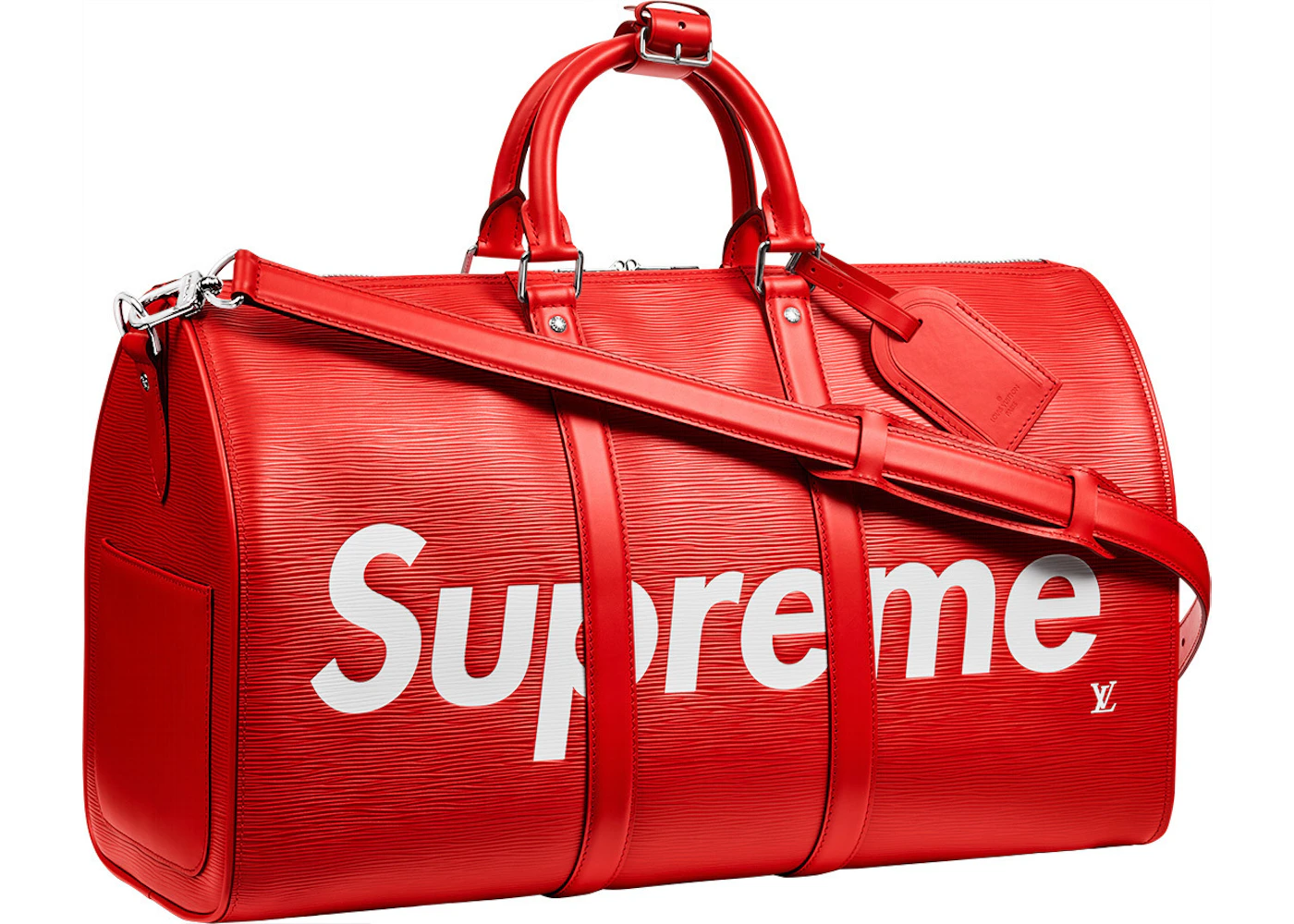Leather weekend bag Louis Vuitton x Supreme Red in Leather - 36088033