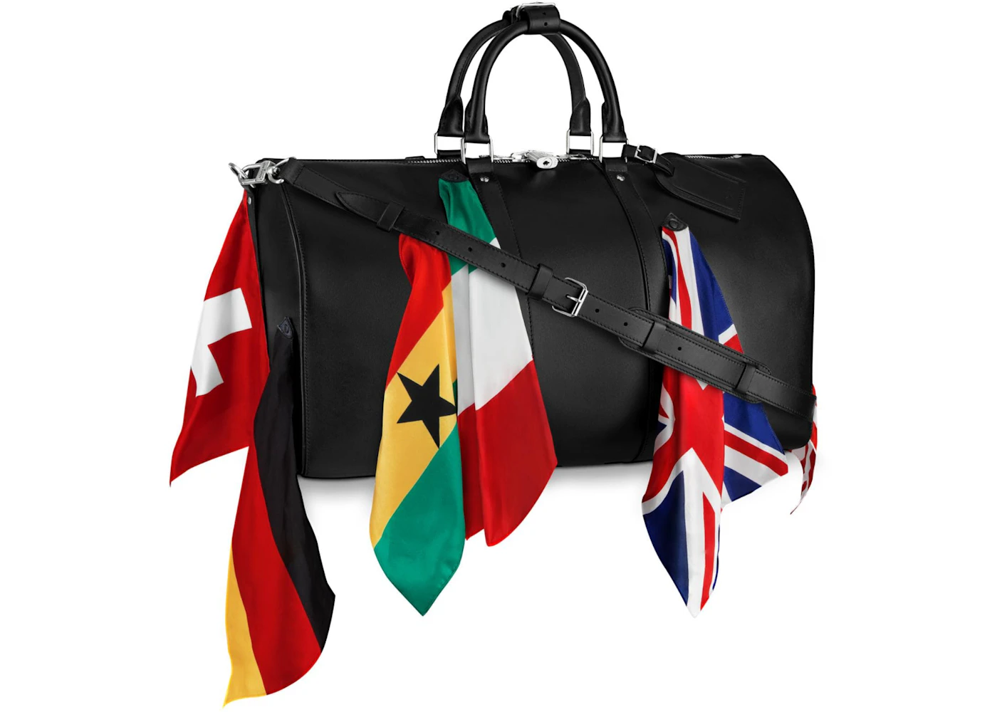 Louis Vuitton Keepall Bandouliere Flags 50 Black Multicolor in