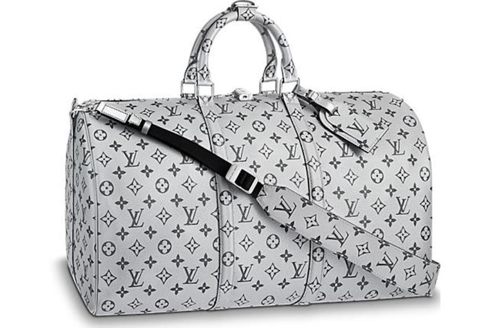 Louis Vuitton Keepall Bandouliere Metallic Monogram 50 Silver in Coated  Canvas with Silver-tone - US