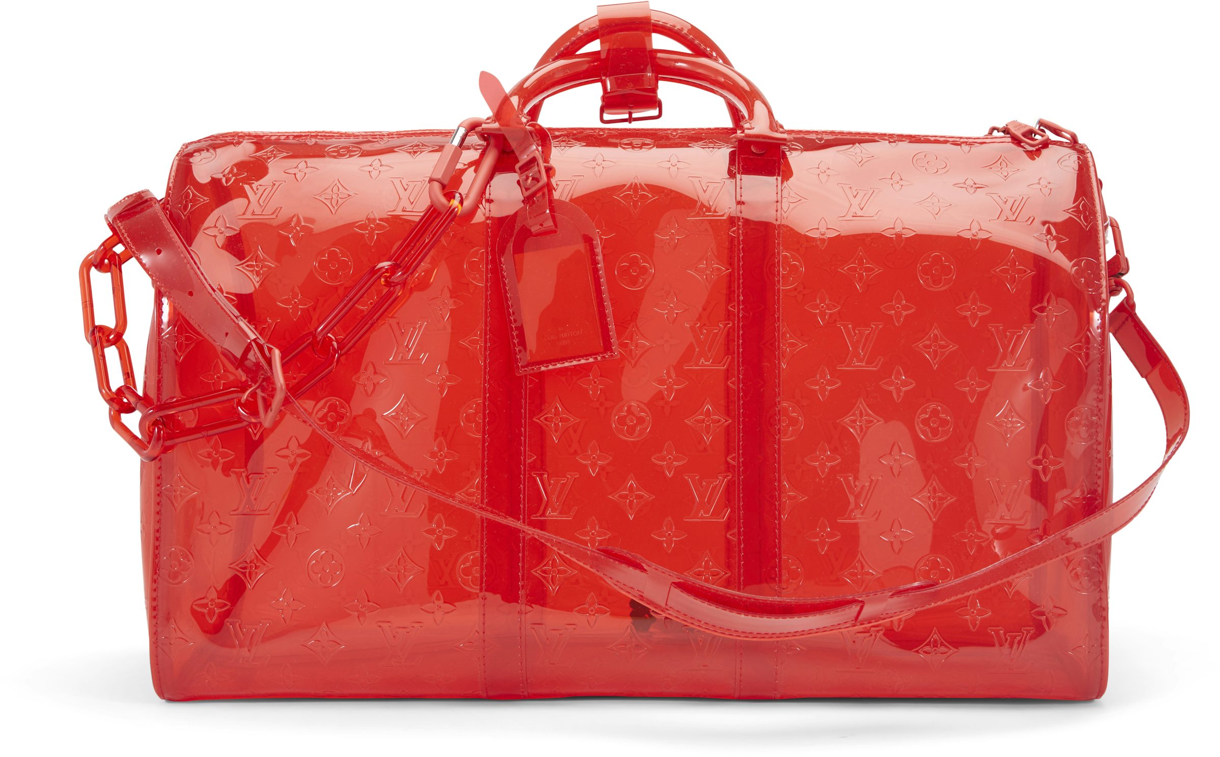 Louis Vuitton Keepall Bandouliere Monogram 50 Red in PVC with