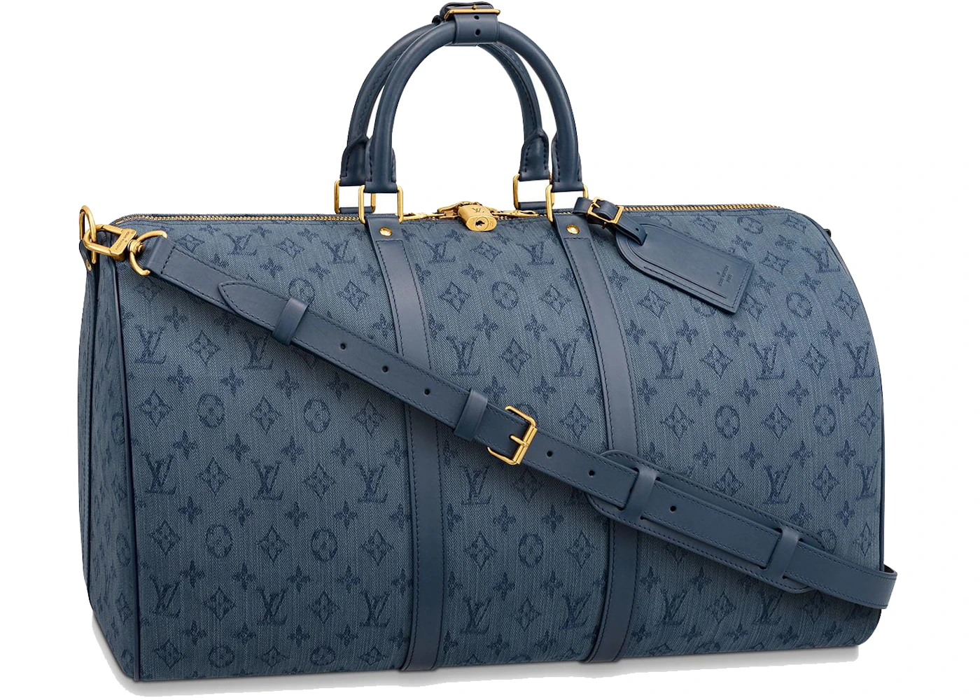 Louis Vuitton Keepall Bandouliere 50 Nigo Blue Denim Drip Monogram
