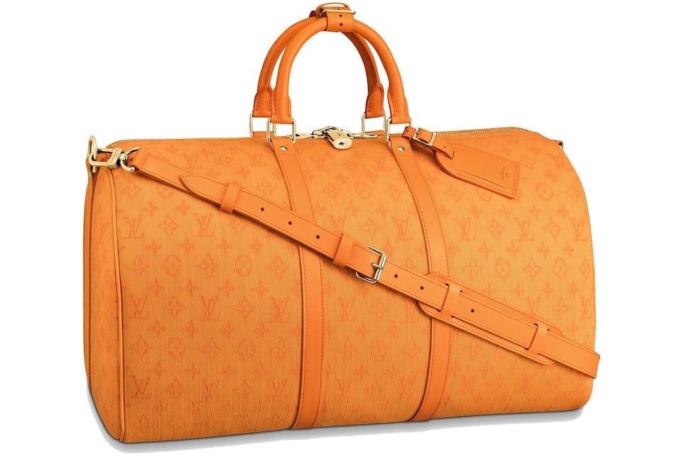 Louis Vuitton Keepall Bandouliere Monogram Denim 50 Ocre in Denim with  Gold-tone - US