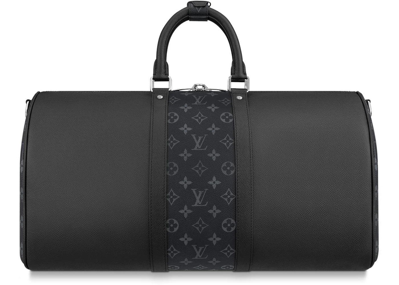 Louis Vuitton Keepall Bandouliere Monogram Eclipse 50 Black in Taiga ...