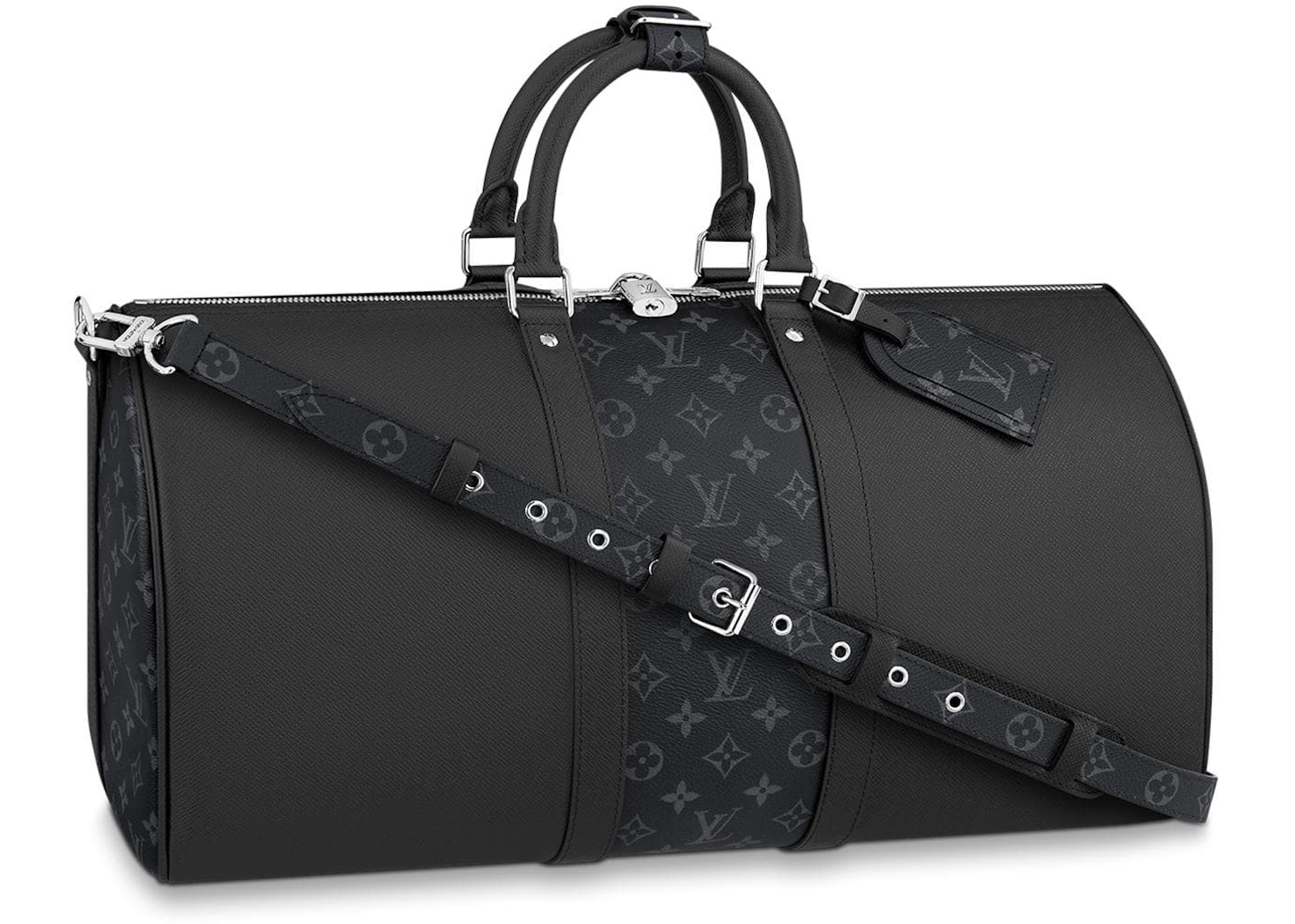 Louis Vuitton Keepall Bandouliere Monogram Eclipse 50 Black in