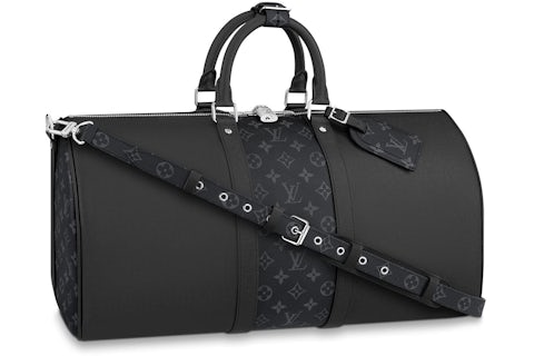 Louis Vuitton Keepall Bandouliere Monogram Eclipse 50 Black in