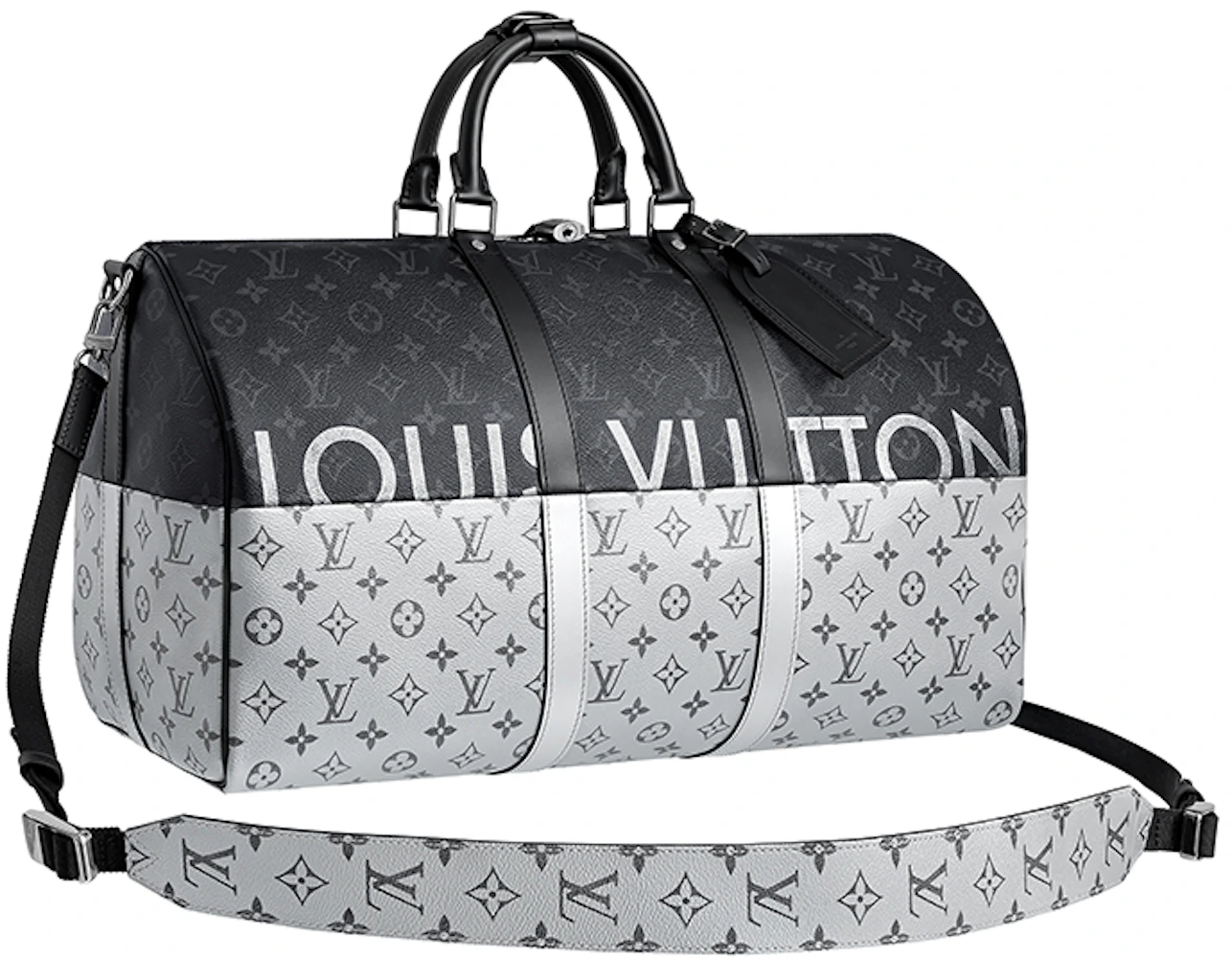 Louis Vuitton Keepall Bandouliere Monogram Eclipse Reverse 50 Gray
