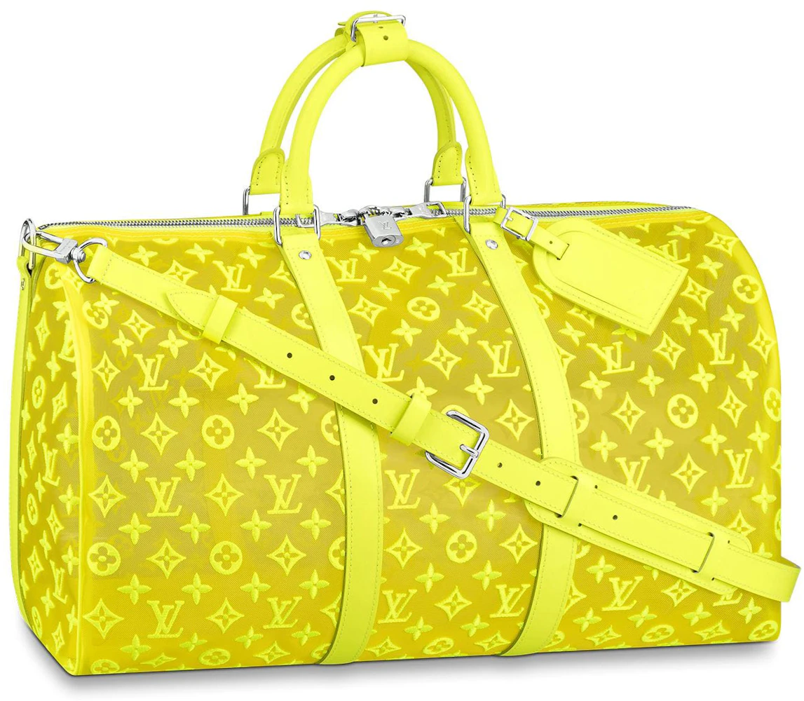 Louis Vuitton Keepall Bandouliere Monogram Mesh 50 Yellow