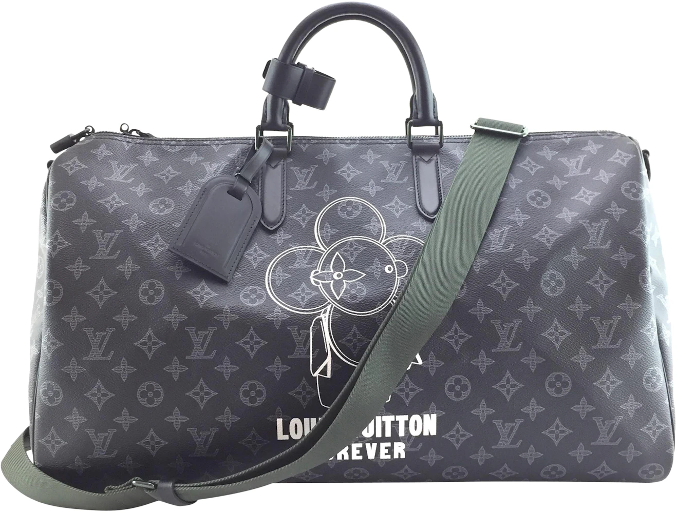 Louis Vuitton Keepall Bandouliere Bag Reverse Monogram Eclipse Canvas XS  Black 2197291