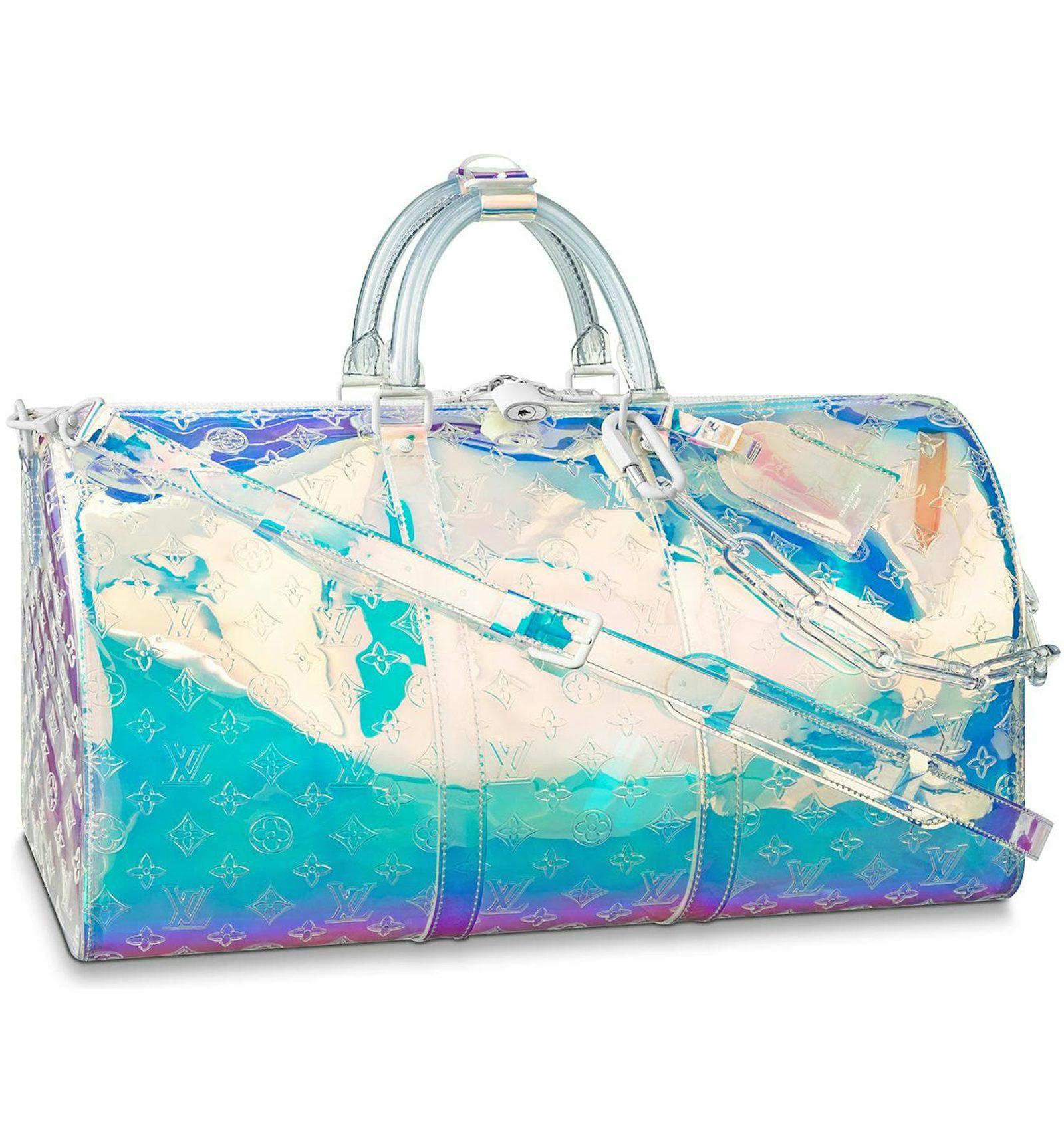 Auth Spa - Dịch Vụ Spa Túi Xách, Giày Dép Authentic Tại HCM. Louis Vuitton Keepall Bandouliere Monogram 50 Prism in PVC with Clear - US