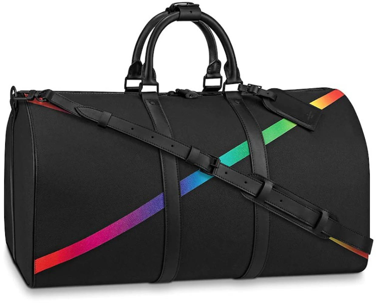 Keepall Bandouliere Taiga 50 Black/Rainbow Duffle Bag