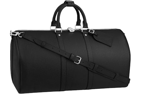 Louis Vuitton Keepall Bandouliere Taiga Leather 50 Black in Ultra